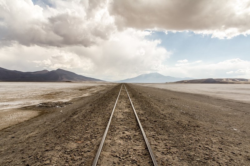sky, nature, landscape, railway