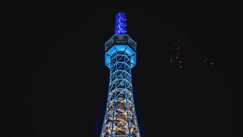 tower, building, architecture, backlight, construction, metallic, 4k