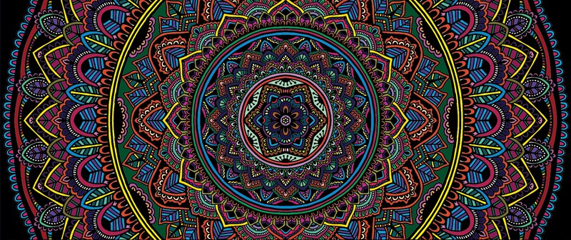 mandala, selective coloring, texture, pattern, colorful