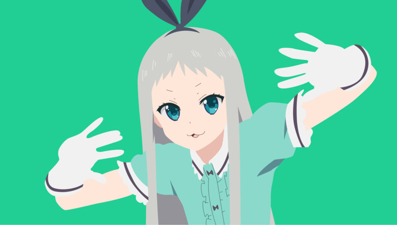 BLEND-S, anime boys, Kanzaki Hideri, green, green background, 2D, femboy, waitress, long hair, grey hair, aqua eyes, simple background, minimalism, fan art, ErominimalistSensei