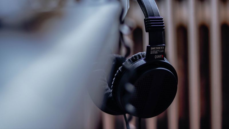 headphones, black, music, audio, electronics, 4k