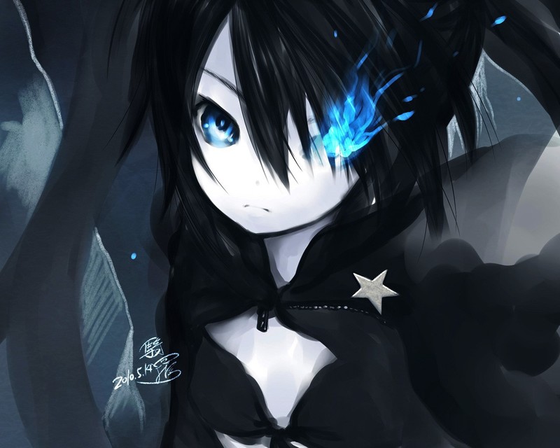 anime, Black Rock Shooter, blue eyes, anime girls, dark hair