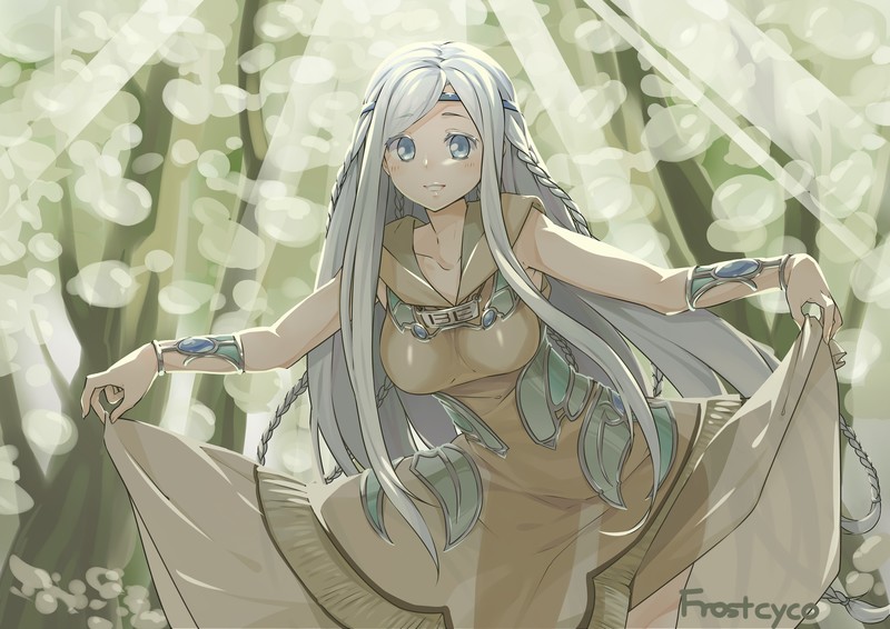 yugioh, shrine maidens, bright, white hair