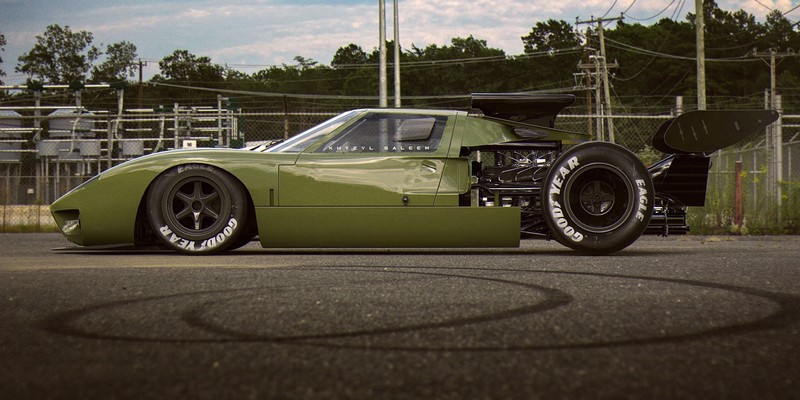 Khyzyl Saleem, artwork, 3D, car, vehicle, Ford, Ford GT40