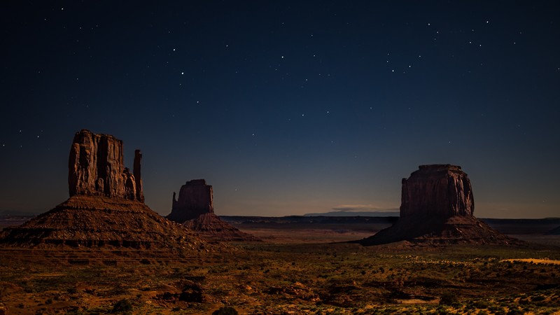 desert, starry night, landscape, nature