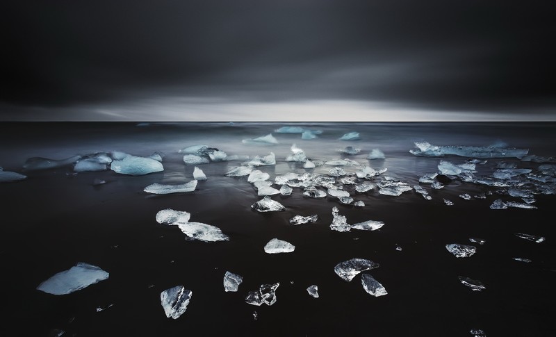 ice, dark, sky, sea