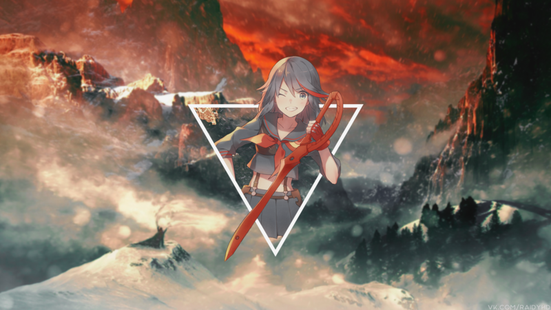 anime, anime girls, picture-in-picture, Kill la Kill, Matoi Ryuuko