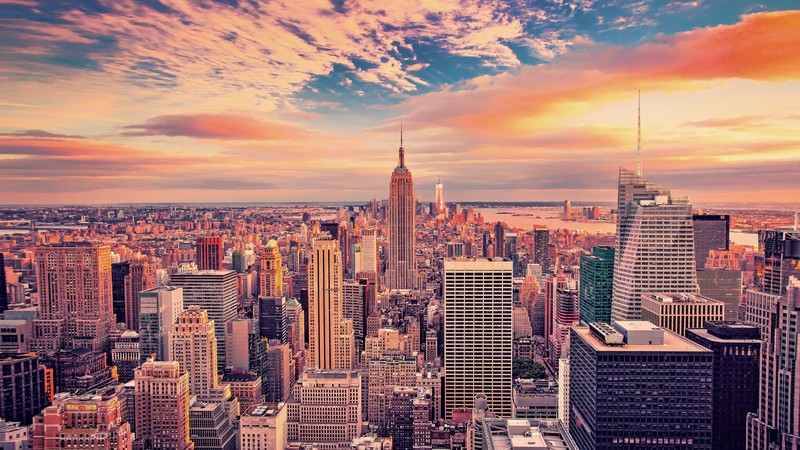 New York City, cityscape, city, USA, Empire State Building, landscape, clouds