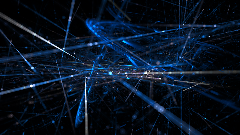 lines, glowing, black background, sparkles, depth of field