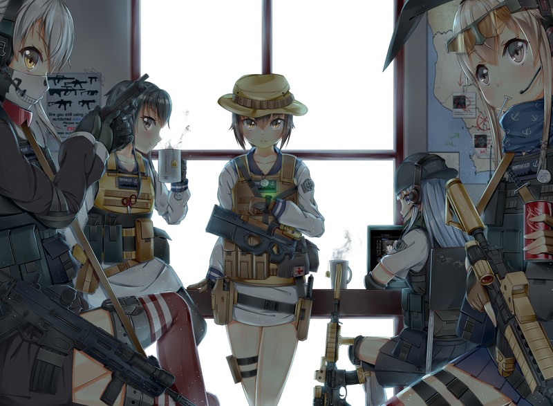 Shimakaze (Kancolle), Amatsukaze (Kancolle), Tokitsukaze (KanColle), Yukikaze (KanColle), Kantai Collection, Hibiki(Kancolle), girls with guns