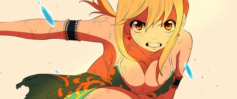 Fairy Tail, anime, boobs, blonde, anime girls, simple background