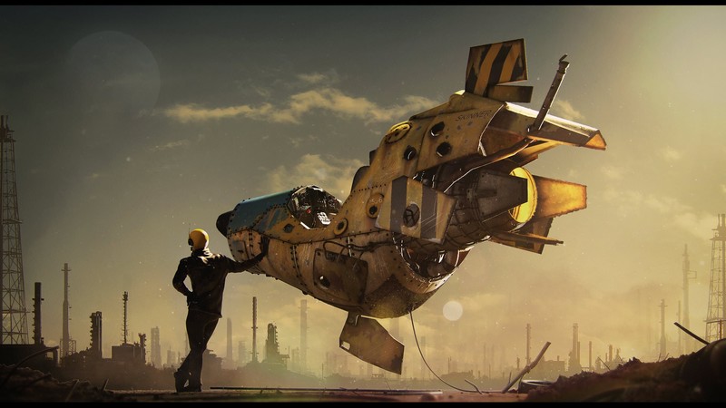 science fiction, spaceship, futuristic, digital art