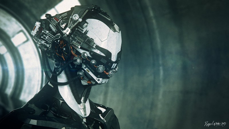 science fiction, robot, futuristic, digital art, 2015 (Year)