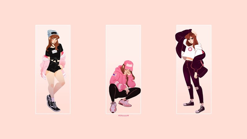 Overwatch, video games, digital art, artwork, women, thighs, urban, shorts, D.Va (Overwatch), casual, simple background, brunette, beanie