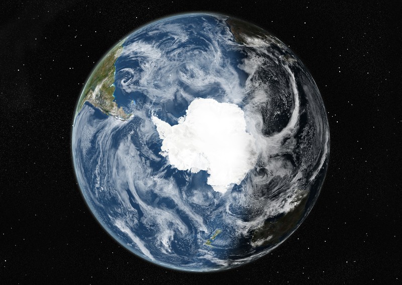 space, universe, black background, Earth, stars, continents, South America, clouds, Antarctica, Australia, New Zealand, sea