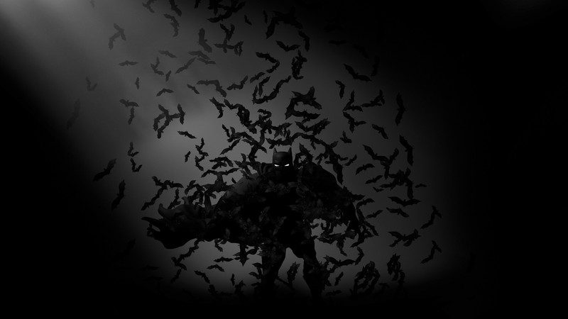 Batman, bats, monochrome, superhero, comics, DC Comics, dark, black
