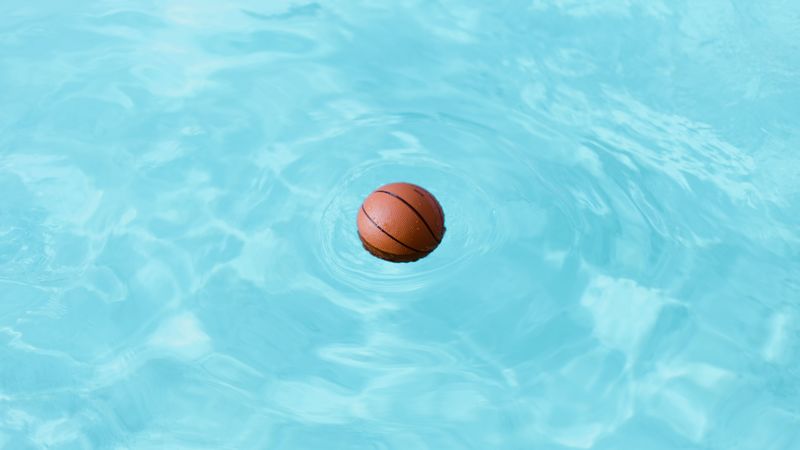 basketball, ball, water, wet, swim, 4k