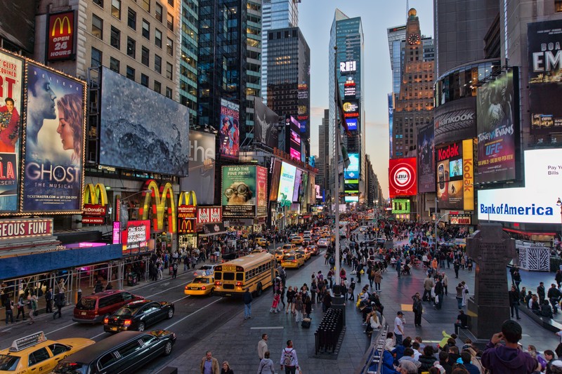 New York City, rush, Times Square, USA