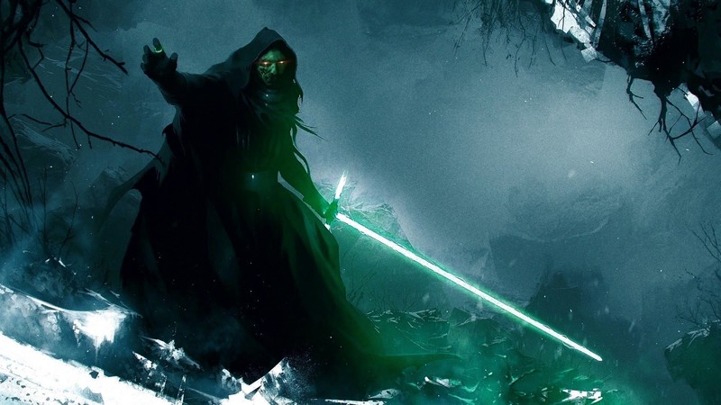 Star Wars, Talion, Nazgûl, video games, lightsaber, corruption, digital art, artwork, fantasy art, The Lord of the Rings, crossover, Middle-Earth: Shadow of War, Middle Earth Shadow of War