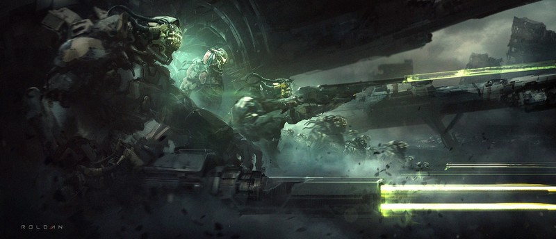 war, science fiction, futuristic, digital art