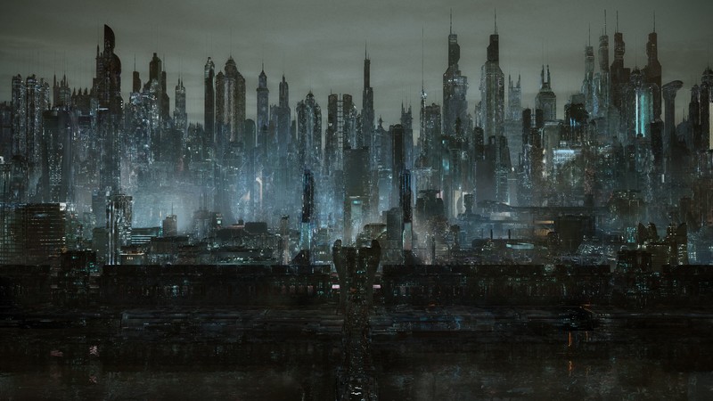 cyber city, futuristic