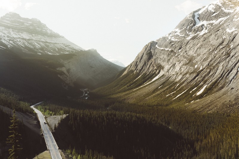 landscape, nature, road, mountains, forest