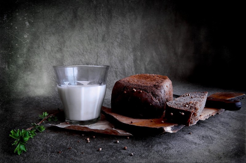 food, cake, milk