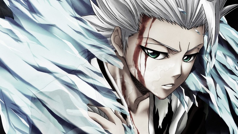 Bleach, anime, anime boys, blood, green eyes