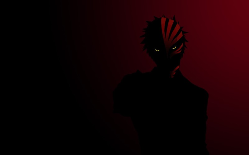 Bleach, anime, dark, red, glowing eyes
