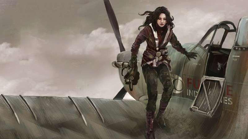 anime, Avatar, anime girls, dark hair, vehicle, aircraft, planes