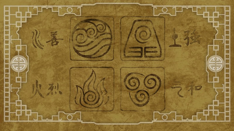 Avatar, anime, four elements, fire, Earth, ice, water