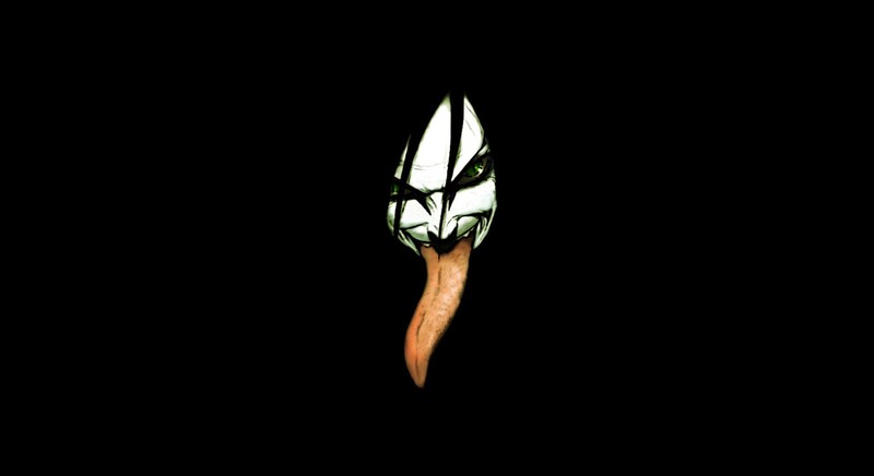 anime, Naruto Shippuuden, tongues, green eyes, face, simple background, black background
