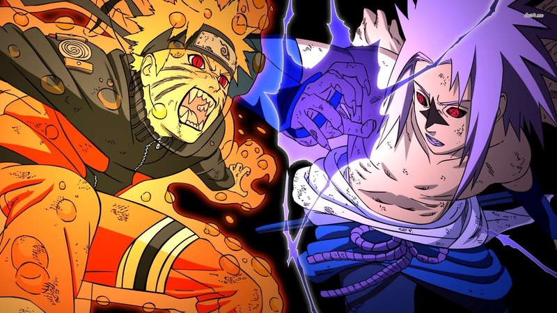 anime, Naruto Shippuuden, red eyes, purple hair, colorful, teeth