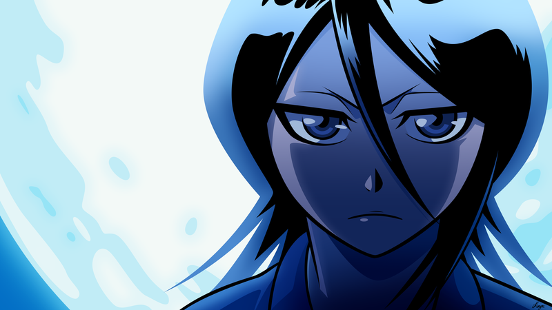 Bleach, anime, anime girls, blue eyes, blue, Kuchiki Rukia