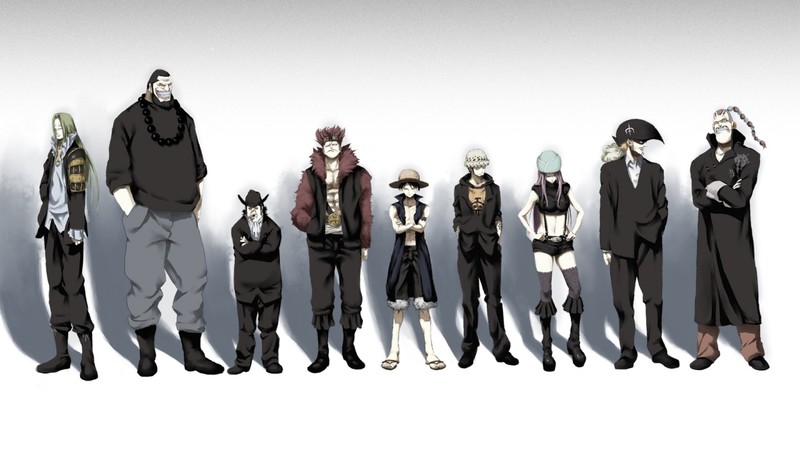 anime, One Piece, anime boys, anime girls, simple background