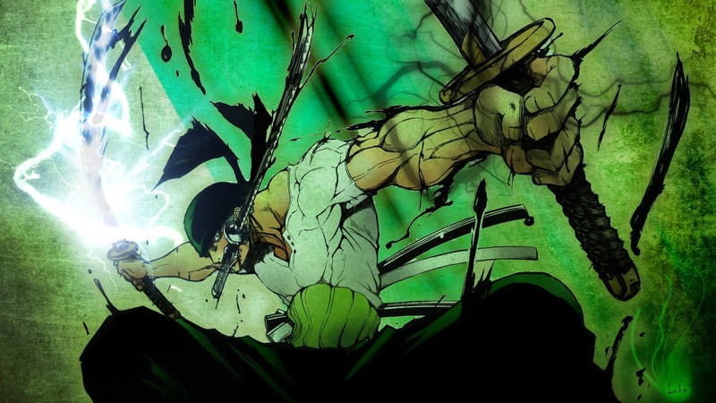 anime, One Piece, anime boys, muscles, sword, weapon, warrior