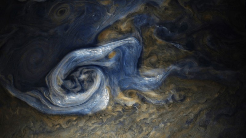 Jupiter, atmosphere, blue, brown, planet, Solar System