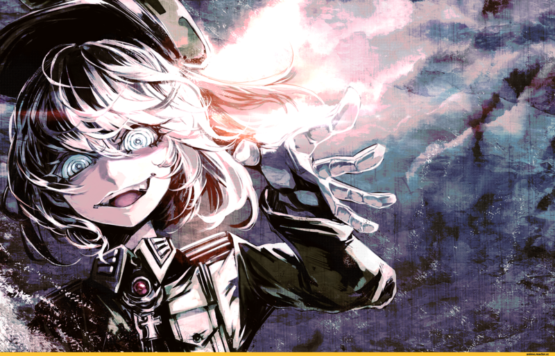 Youjo Senki, anime girls, dark, eyes