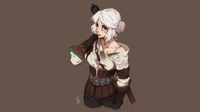 The Witcher 3: Wild Hunt, Cirilla Fiona Elen Riannon, women, The Witcher, Cirilla, white hair, video games, digital art, artwork