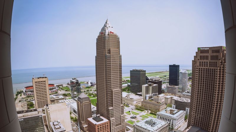 city, aerial view, buildings, architecture, view, overview, 4k