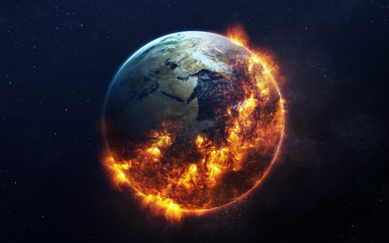 apocalyptic, space, digital art, Earth, Vadim Sadovski
