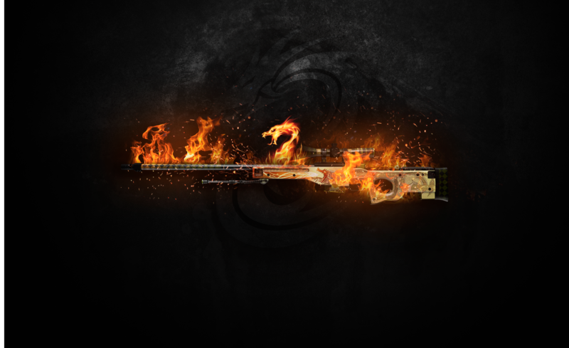 Dragon Lore, Counter-Strike: Global Offensive, PC gaming, dark, fire