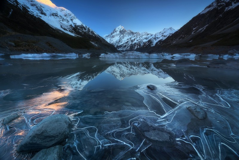 ice, lake, landscape, nature