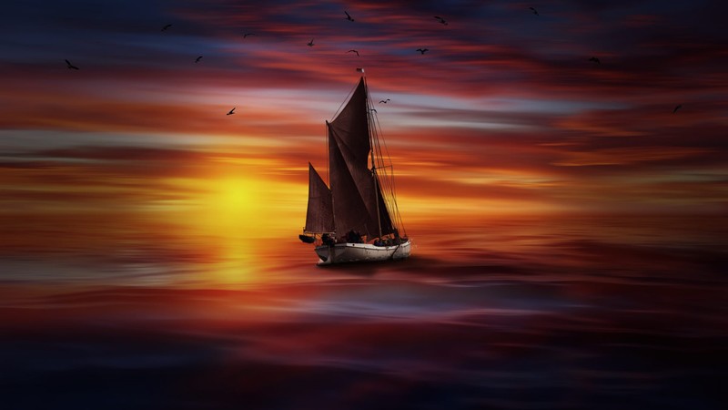 sea, colorful, boat, sunlight