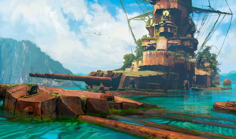 military, ship, vehicle, artwork, wreck