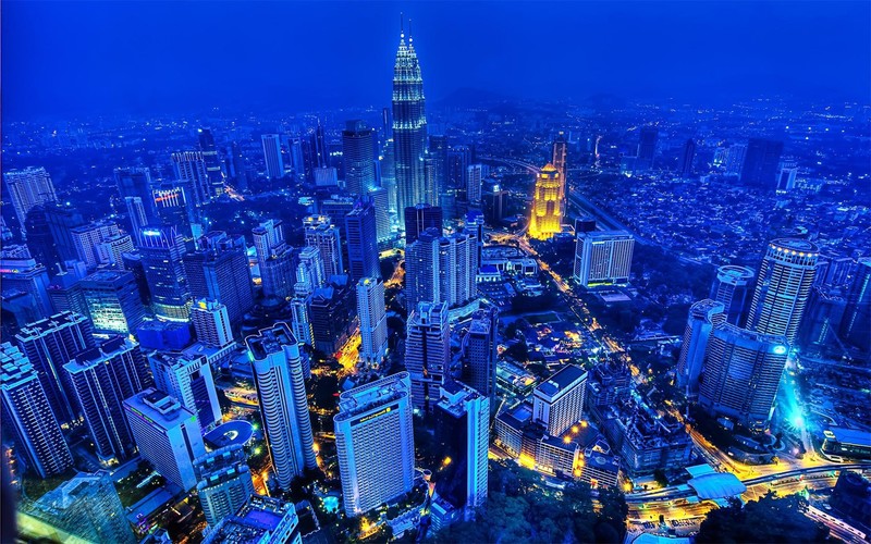 Kuala Lumpur, Malaysia, Petronas Towers, city, cityscape, night, skyscraper