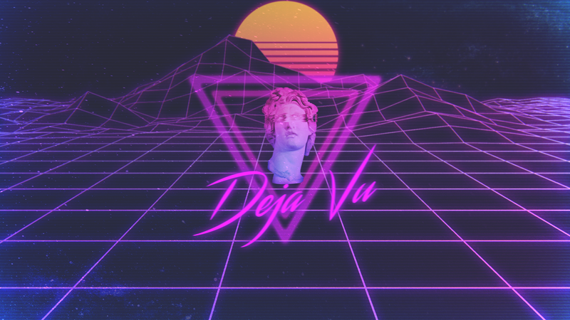 landscape, Retrowave, digital art, triangle