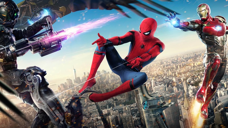 Spider-Man: Homecoming (2017), Iron Man, cityscape, Spider-Man, Spider-Man Homecoming (Movie)