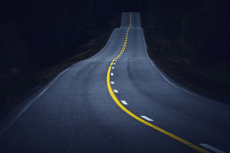 dark, road, asphalt