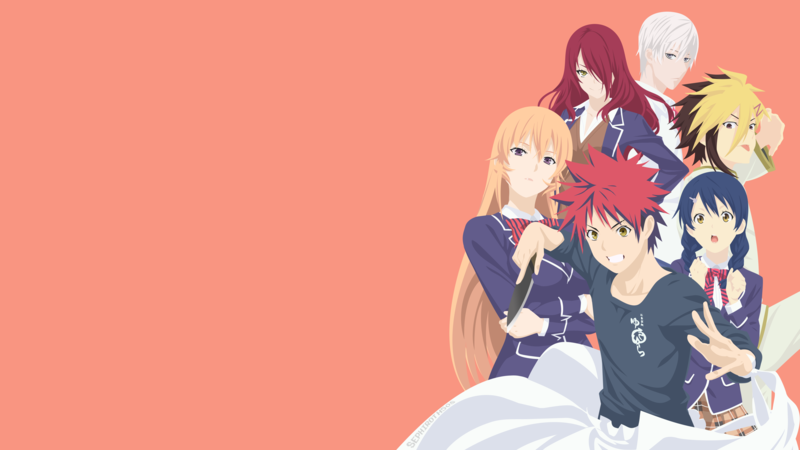 Shokugeki no Souma, Yukihira Soma, Nakiri Erina, Tadokoro Megumi, Rindō Kobayashi